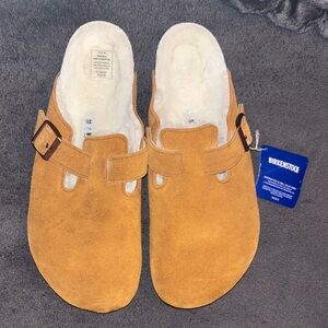 Birkenstock Camel Suede Slip-Ons no box